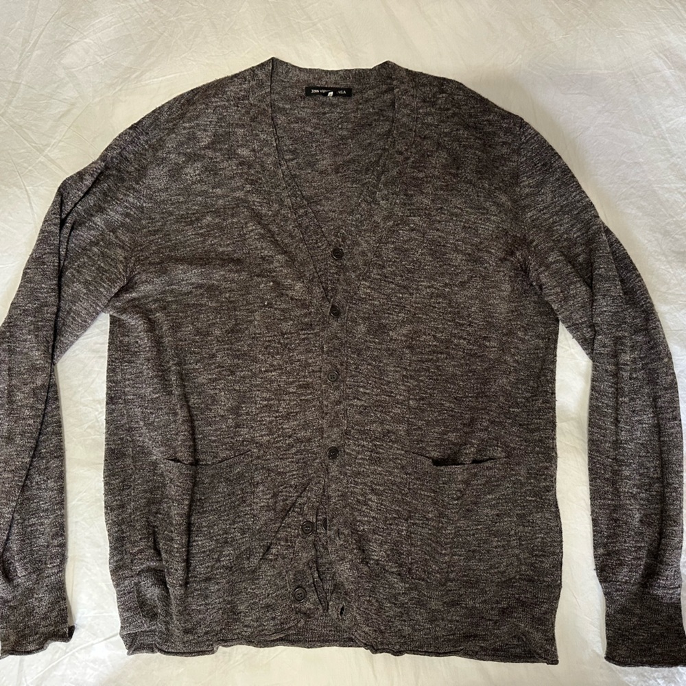 John Varvatos Charcoal Cardigan Sweater